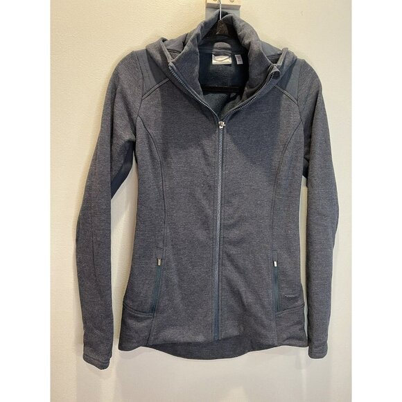 Athleta Victory Fitted Black Sporty Hooded zip up Hoodie Zipped Pockets Jacket - Picture 1 of 5